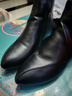 啄木鳥(niǎo)品牌斷碼真皮短靴女2025秋冬新款尖頭單靴粗跟時(shí)裝靴中筒馬丁靴 黑色加絨 40 曬單實(shí)拍圖