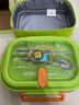 膳魔師（THERMOS）兒童寶寶BEBE餐盤(pán)316L不銹鋼上學(xué)分格帶飯飯盒可攜帶餐具  綠 曬單實(shí)拍圖
