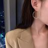 紀詩(shī)哲（GIEVSZHE）不規則大圓圈圈耳環(huán)女復古氣質(zhì)時(shí)尚耳釘耳飾情人節生日禮物送女友 金色不規則圓圈耳環(huán)【精品禮盒】 免費刻字/代寫(xiě)賀卡-精品禮盒 曬單實(shí)拍圖