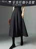 晚白綿羊毛a字半身裙冬款爆款洋氣時(shí)尚氣質(zhì)百搭高腰顯瘦大擺傘裙 深灰色 L 曬單實(shí)拍圖