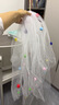多巴胺頭紗領(lǐng)證登記求婚彩色球球頭飾新娘結婚蓬蓬可愛(ài)造型拍照 多巴胺球球雙層超蓬頭紗 發(fā)梳款 75CM 曬單實(shí)拍圖