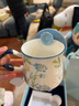 JOYYE馬克杯陶瓷水杯子生日禮物夢(mèng)里花杯送女生高檔實(shí)用節日伴手禮 藍色-藍盆花 曬單實(shí)拍圖