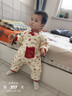 斑巴豆迪新生兒衣服男女寶大紅色保暖連體衣純棉冬季加厚夾棉哈衣外出棉服 曬單實(shí)拍圖