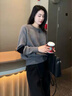 鹿王戀雪半拉鏈短款針織毛衣女秋冬季2025新款軟糯休閑百搭打底針織衫上衣 灰色 XL 曬單實(shí)拍圖