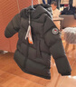 保姆鵝  【風(fēng)墻】?jì)和鸾q服寶寶中長(cháng)款護臉加厚外套保暖童裝[NG2664] 炭黑 150 曬單實(shí)拍圖