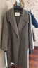 金菊100%純羊毛雙面呢外套西裝領(lǐng)秋冬保暖長(cháng)款女式毛呢大衣 深灰 S  曬單實(shí)拍圖
