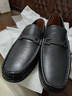 奧康（Aokang）商務(wù)休閑皮鞋舒適軟底駕車(chē)鞋低幫套腳懶人樂(lè )福鞋一腳蹬黑41碼 曬單實(shí)拍圖