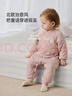 babylove嬰兒連體衣秋冬季寶寶夾棉保暖衣服哈衣爬爬服純色加厚棉襖棉服 曬單實(shí)拍圖