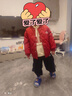樂(lè )芭鼠男童套裝三件套加絨加厚秋冬季帥氣男孩衣服兒童棉衣外套衛衣褲子 紅色（棉衣外套+衛衣+褲子） 130 碼 曬單實(shí)拍圖