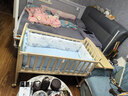 ANGI BABY嬰兒床實(shí)木無(wú)漆多功能帶尿布臺新生兒bb可移動(dòng)搖床加長(cháng)兒童床 曬單實(shí)拍圖
