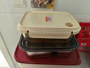 樂(lè )扣樂(lè )扣（LOCK&LOCK）玻璃飯盒微波爐加熱專(zhuān)用上班族2025新款帶飯餐盒便當盒密封保鮮碗 奶白-大長(cháng)兩隔1060ML 曬單實(shí)拍圖