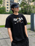 WHIM NASA卡通百搭短袖T恤男2026新潮流趣味寬松純棉上衣情侶裝休閑夏裝ins 活性黑 XL 建議145-165斤 曬單實(shí)拍圖