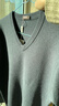 恒源祥100%純羊絨衫男V領(lǐng)加厚套頭針織打底衫冬季雞心領(lǐng)男士毛衣潮 灰藍 170/88A 山羊絨121斤至135斤穿 曬單實(shí)拍圖