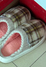 棉拖鞋女款2025新款爆款格子棉拖鞋防滑加絨保暖地板簡(jiǎn)約毛絨拖鞋 粉紅色 40-41 【建議拍大一碼】 曬單實(shí)拍圖