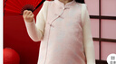英氏（YEEHOO）女童連衣裙背心裙冬季保暖夾棉新年拜年短裙女孩女寶寶新款 茱萸淡粉 120 cm 曬單實(shí)拍圖