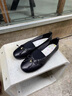 natursun小軟皮單鞋2026春新款油畫(huà)系列女氣質(zhì)芭蕾風(fēng)平底瑪麗珍鞋蓮花 烏木黑 1CM 34 (220cm) 曬單實(shí)拍圖