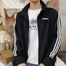 adidas休閑舒適三條紋立領(lǐng)夾克外套男裝秋季阿迪達斯官方輕運動(dòng)   黑色/白（推薦選大一碼）   S 曬單實(shí)拍圖