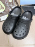 細細條（XIXITIAO）洞洞鞋男女時(shí)尚外穿eva防臭防滑厚底包頭足弓涼拖鞋沙灘鞋 升級版炫酷黑 44-45 【標準碼】 曬單實(shí)拍圖