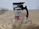 富光玻璃杯茶水分離過(guò)濾玻璃泡茶壺涼水壺杯子大容量冷水壺花茶杯 黑色 500ml+品茗杯(四只裝)150ml 曬單實(shí)拍圖