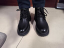 七匹狼（SEPTWOLVES）馬丁靴男款2026新款復古英倫風(fēng)雪地靴男士真皮高幫鞋休閑春季男鞋 黑色【加絨】 41 曬單實(shí)拍圖