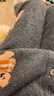 嫚熙（EMXEE）唐藝昕同款秋冬季睡衣小熊半邊絨親子裝孕婦懷孕期月子服 小熊深灰色【7A抗菌防螨】 L【奢柔半邊絨】 曬單實(shí)拍圖