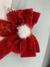 加恩倍2026新年紅色大蝴蝶結頭飾漢服發(fā)飾女孩流蘇圣誕發(fā)卡女童過(guò)年發(fā)夾 毛球流蘇蝴蝶結【一個(gè)裝】 曬單實(shí)拍圖