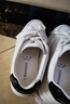 千百度羊皮內里小白鞋女百搭春秋新款板鞋女運動(dòng)休閑鞋厚底增高女鞋 白黑色 36 (230mm) 曬單實(shí)拍圖