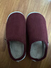 回力棉拖鞋女士冬季新款居家保暖防滑厚底中老年毛拖鞋1076 酒紅38-39 曬單實(shí)拍圖