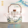 容山堂耐熱煮茶壺玻璃蒸煮茶器自動(dòng)上水電陶爐提梁燒水泡茶壺 玻璃蒸煮一體壺 1500ml 曬單實(shí)拍圖