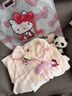 野獸派家居（tbh）宋雨琦同款三麗鷗Hello Kitty法蘭絨家居服套裝冬季可外穿睡衣女 Hello Kitty法蘭絨家居服 奶白條紋 M 曬單實(shí)拍圖