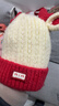 貝娜茜兒童帽子秋冬季寶寶女針織帽圍巾兒童紅色喜慶過(guò)年帽嬰幼兒毛線(xiàn)帽 小鹿角-紅色 單買(mǎi)帽子 18個(gè)月-6歲（48-54CM） 曬單實(shí)拍圖