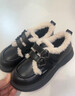 富羅迷女童皮鞋冬季新款加絨保暖樂(lè )福鞋中大童校園復古防滑棉鞋 黑色 33 曬單實(shí)拍圖