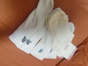 古今（GUJIN）5雙襪子女士中筒襪雙螺口刺繡棉襪長(cháng)筒襪運動(dòng)女生長(cháng)襪秋季冬季 曬單實(shí)拍圖