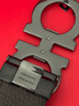菲拉格慕（Ferragamo）腰帶男士商務(wù)雙面板扣皮帶牛皮 3.5CM寬 圣誕禮物 送男友禮盒裝 黑棕荔枝紋/槍色扣679710-689134 曬單實(shí)拍圖