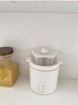 幸甚日本品牌1.2L迷你電飯煲家用一人食電飯鍋湯鍋多功能小型蒸煮一體 【一人食】陶白陶瓷釉電飯煲（帶蒸籠）1.2L 12.5cm 曬單實(shí)拍圖