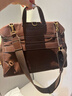 Songmont山下有松山行系列游歷公文包復古皮雙肩包【新年禮物】 檀棕小號 曬單實(shí)拍圖