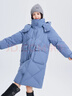 雪中飛2025冬新款女士中長(cháng)款羽絨服百搭時(shí)尚休閑氣質(zhì)大口袋保暖舒適 霧藍色|5205 L /165/88A 曬單實(shí)拍圖