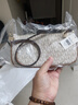MICHAEL KORS【楊紫同款】禮物輕奢MK女包ZOE機車(chē)風(fēng)老花腋下包 小號 香草白/棕 曬單實(shí)拍圖