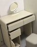 林氏家居梳妝臺主臥室小戶(hù)型化妝桌鏡一體奶油風(fēng)窄斗柜收納柜羅曼系列UN9C 【E0主材|奶白色|0.8m】妝臺+妝凳 曬單實(shí)拍圖