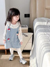 班喜迪女童連衣裙春裝2026新款洋氣寶寶公主裙春秋背心裙套裝兒童牛仔裙 藍色 110 曬單實(shí)拍圖