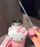 Hello Kitty凱蒂貓保溫杯女生款禮物316不銹鋼學(xué)生大容量便攜背帶兒童吸管杯 helloKitty650ml（H禮盒裝） 曬單實(shí)拍圖