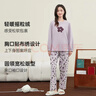 頂瓜瓜頂呱呱睡衣女秋冬搖粒絨印花可外穿家居服套裝女瑰蕊繁花撞紫 165 曬單實(shí)拍圖