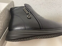 紅蜻蜓秋冬老人棉鞋厚絨保暖皮鞋短靴中老年防滑女靴WTC43709黑色36 曬單實(shí)拍圖