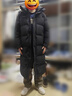 京東京造【高充絨312G】羽絨服男冬季男女長(cháng)款加厚保暖連帽外套 黑色 L 曬單實(shí)拍圖