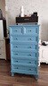 愛(ài)迪威五斗柜實(shí)木特價(jià)清倉臥室抽屜儲物柜客廳收納柜子家用五斗櫥斗柜 60cm長(cháng)6層灰藍色-60*35*110 整裝 曬單實(shí)拍圖