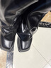 DAPHNE LAB方糖聯(lián)名過(guò)膝靴 時(shí)裝周秀款厚底增高褲管靴|程瀟陳粒同款 黑色 37 曬單實(shí)拍圖