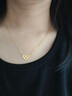 六福珠寶Goldstyle·X足金環(huán)環(huán)相扣心形鉆石黃金項鏈套鏈  GDA1TBN0012 總重3.98克 曬單實(shí)拍圖