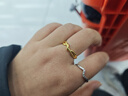 中國珠寶扭結黃金戒指男女款繩結足金指環(huán)求結婚生日情人節禮物送女友老婆 約1g繩結黃金戒指#15 曬單實(shí)拍圖