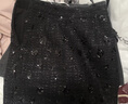 香影高級感黑色亮片半身裙女2026春季新款新年穿搭小香風(fēng)包臀短裙 黑色 M 160/64A/95-110斤 曬單實(shí)拍圖