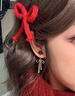 PWL999銀針紅豆流蘇蝴蝶結耳環(huán)新年過(guò)年耳飾女2026新款秋冬高級耳釘 紅豆蝴蝶結耳釘【999銀針】 曬單實(shí)拍圖